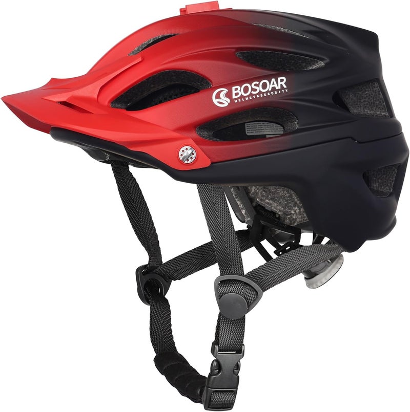Bosoar Mountain Bike Helmet,Adult Cycling Helmet with Camera Mount and Detachable Visor for Men Women Youth,Suggested Fit 55-61 Cm - Image 1